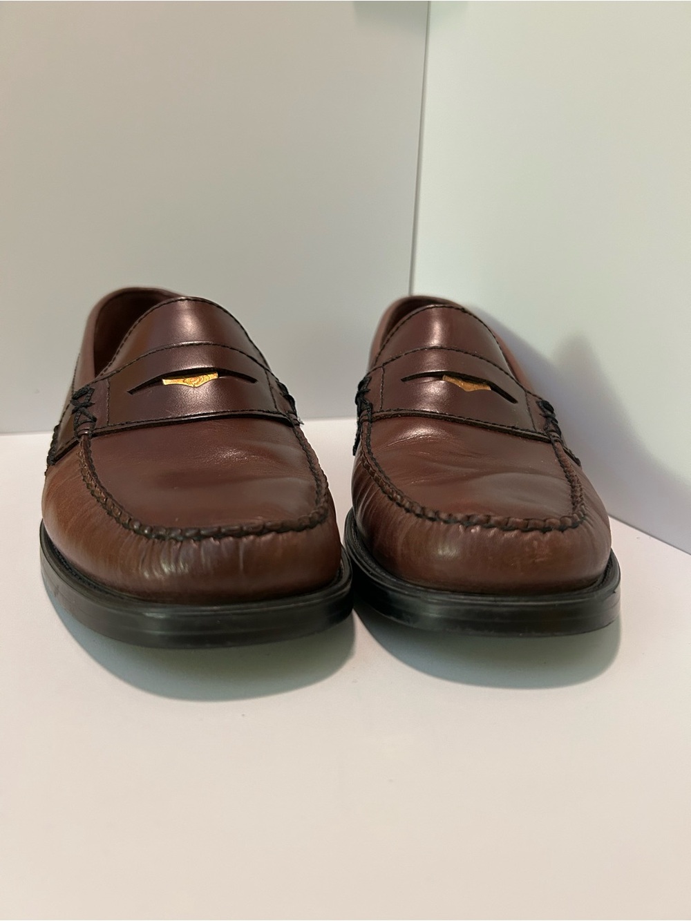 Bass Weejuns Brown Leather Penny Loafers - Picture 2 of 4